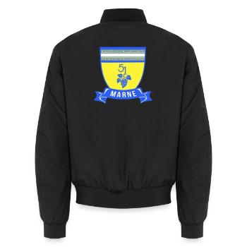 Blason Marne 51 avec une grappe de raisin - Bomber unisexe - noir - Dos - AI Model Male 185 light (185cm)