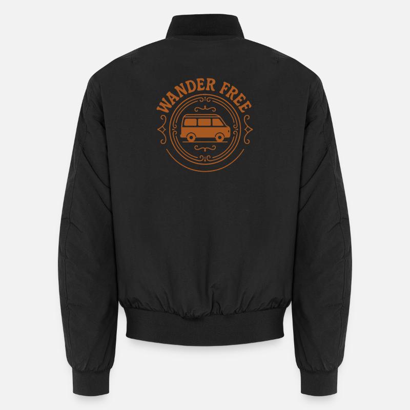 Wander Free – Travel without borders - Unisex Bomber Jacket - black