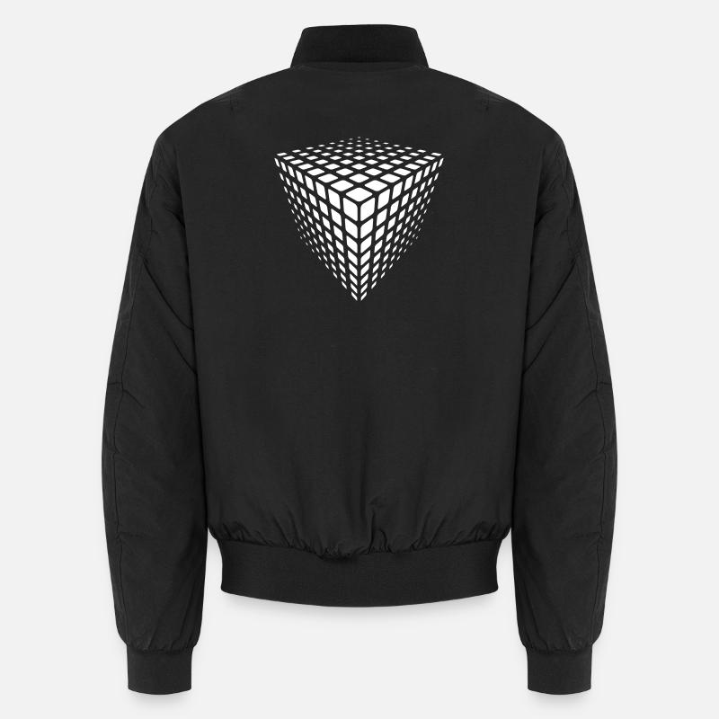 Illusion du Cube en Grille Monochrome Bomber unisexe