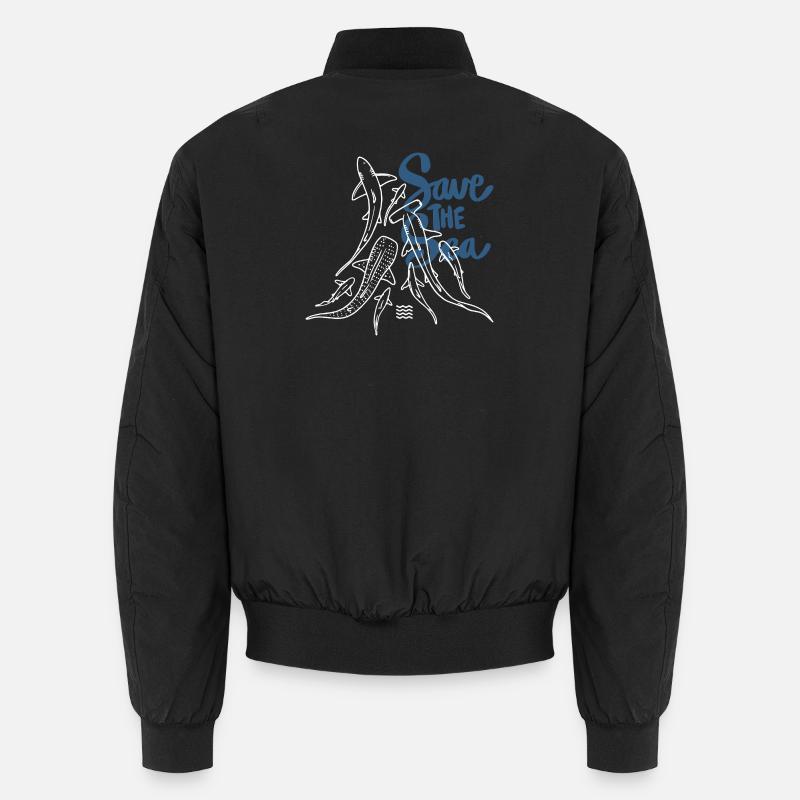 Save The Ocean Line Kunst Unisex Bomberjacke