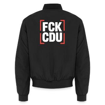 FCK CDU - Logo anti-CDU/CSU - Bomber unisexe - noir - Dos - AI Model Male 185 light (185cm)