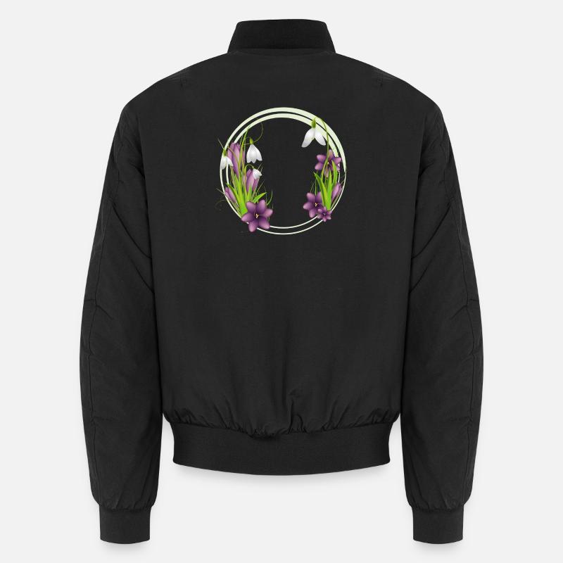 Snowdrops & Crocuses – Wreath in Spring Unisex Bomber Jacket