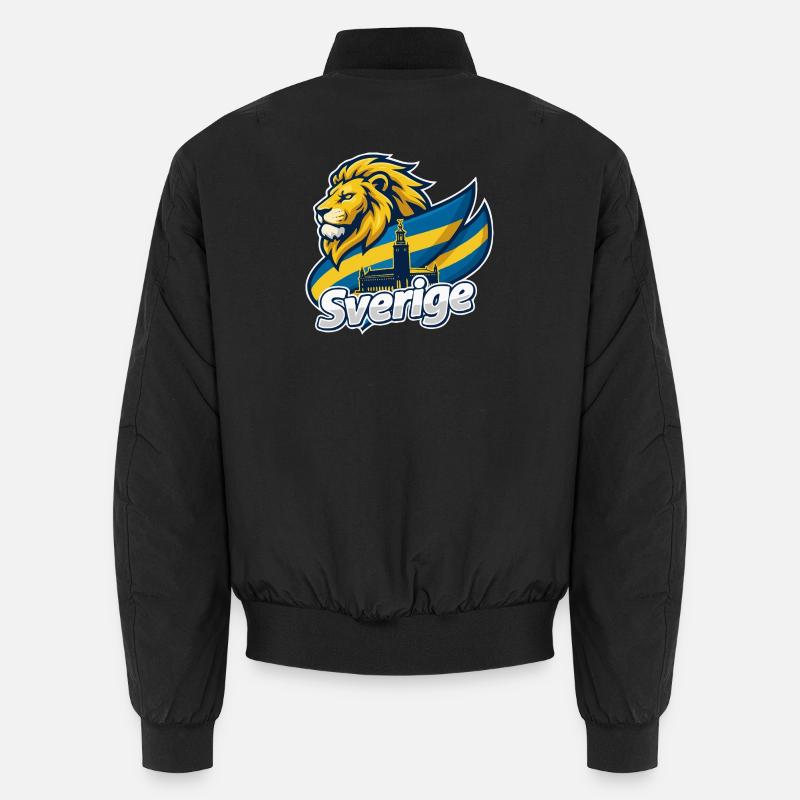 Swedish Lion flag - Unisex Bomber Jacket - black
