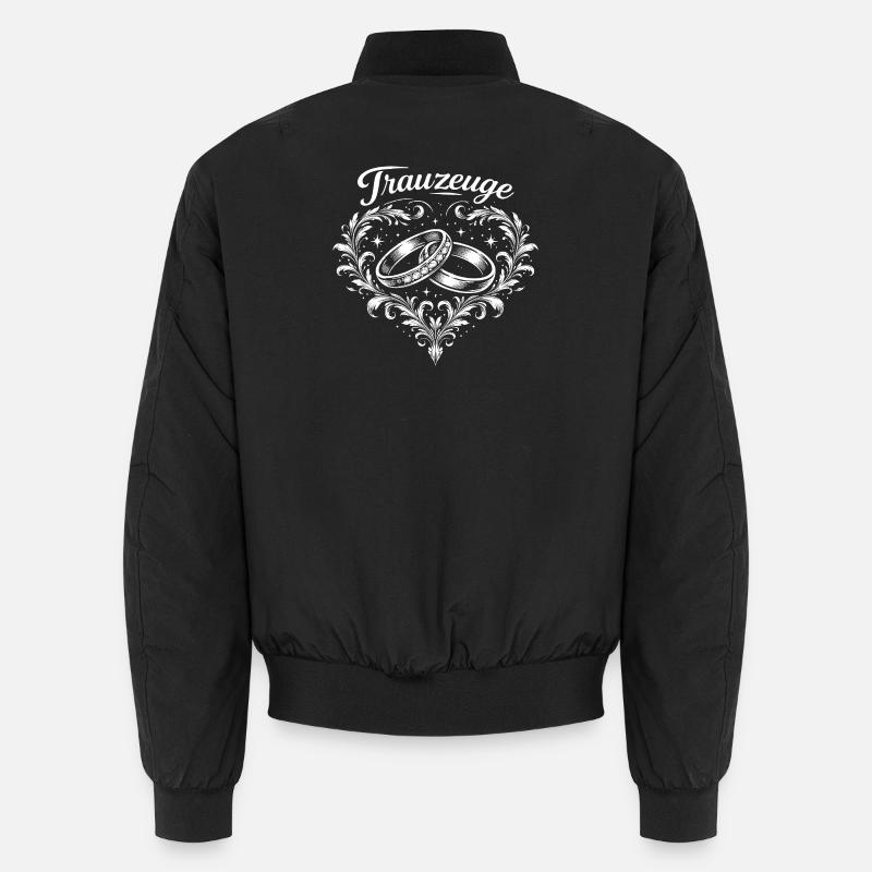Trauung Herzringe Ornament Unisex Bomberjacke