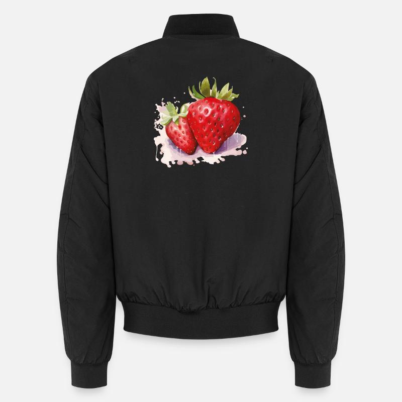 Wasserfarben Erdbeeren Unisex Bomberjacke