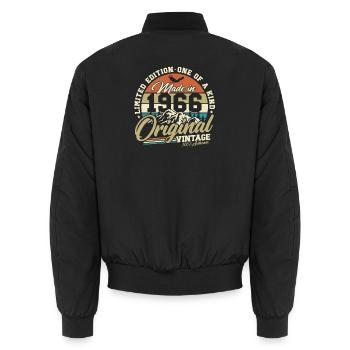 Cadeau d’anniversaire du Born Millésime 1966 - Bomber unisexe - noir - Dos - AI Model Male 185 light (185cm)