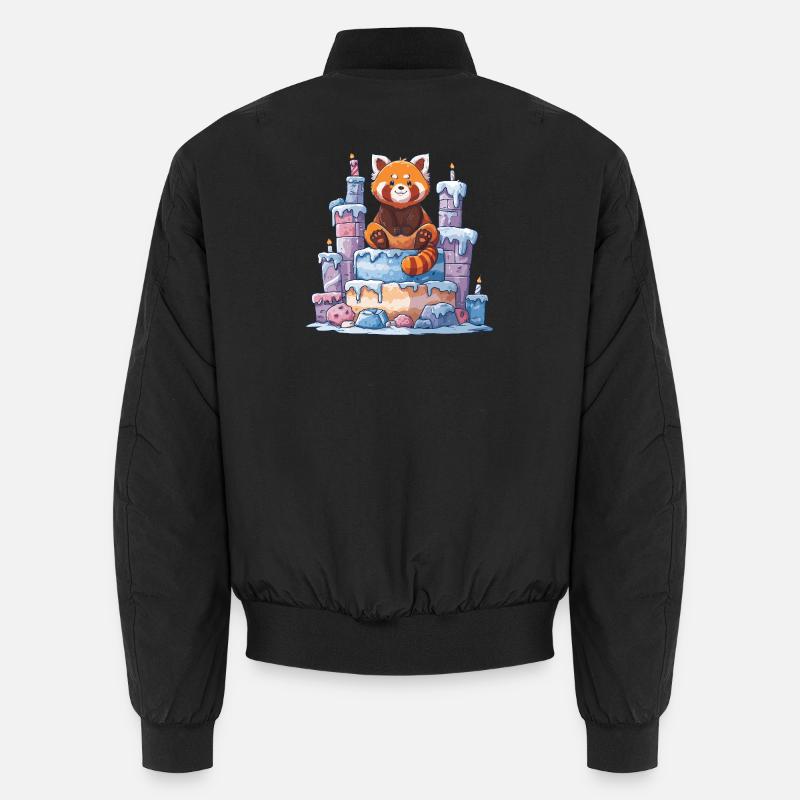 Roter Panda auf Eis-Torte Unisex Bomber Jacket