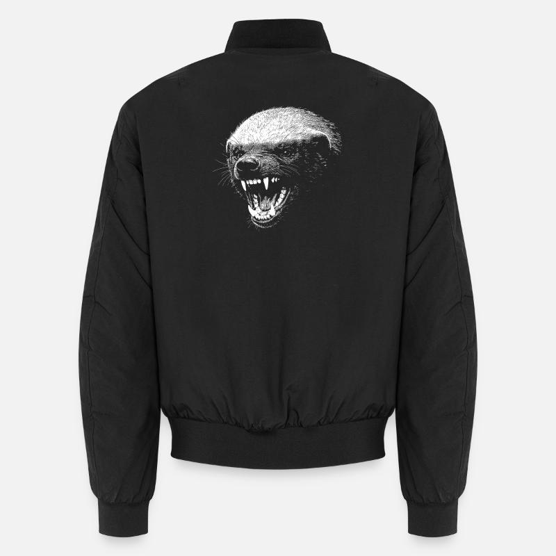 Düsteres Predatorengesicht Honigdachs Unisex Bomberjacke
