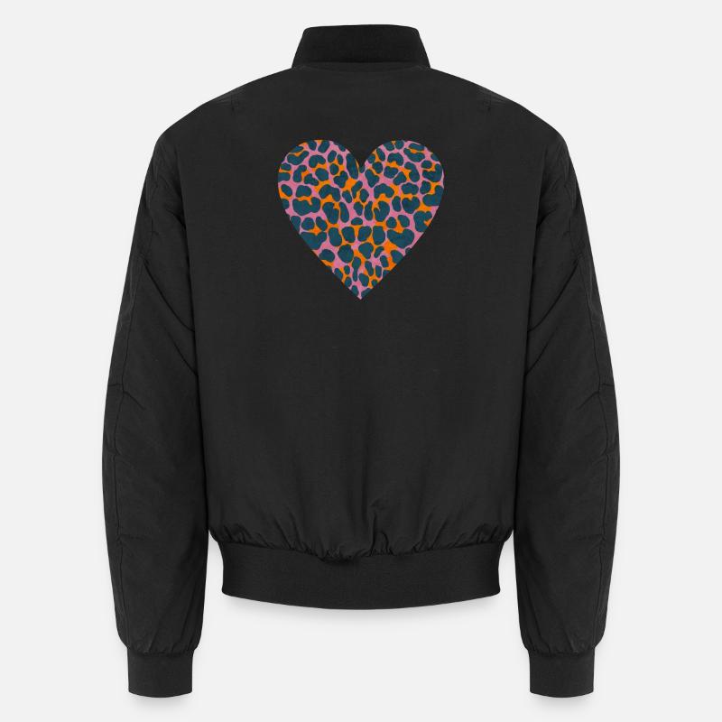 Leopard Heart Unisex Bomber Jacket