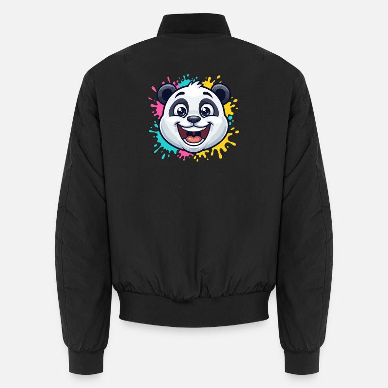 Panda Splash Farbwelt - Unisex Bomberjacke - Schwarz