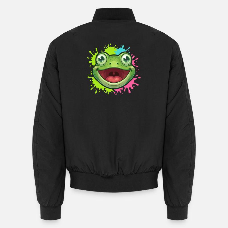 Fröhlicher Frosch Spritzer Unisex Bomberjacke