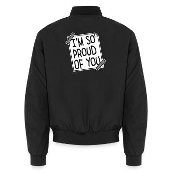 I'm So Proud Of You Herzlich Ermutigend Spruch - Unisex Bomberjacke - Schwarz - Hinten - AI Model Male 185 light (185cm)