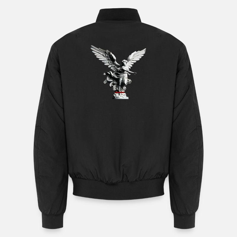 Angel Statue Black & White Elegance - Unisex Bomber Jacket - black