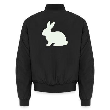 Zarte Kaninchen Silhouette - Unisex Bomberjacke - Schwarz - Hinten - AI Model Male 185 light (185cm)