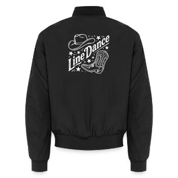 Line Dance Western Country - Unisex Bomberjacke - Schwarz - Hinten - AI Model Male 185 light (185cm)