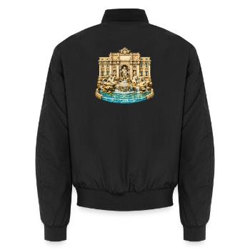 Trevi-Brunnen - Unisex Bomberjacke - Schwarz - Hinten - AI Model Male 185 light (185cm)