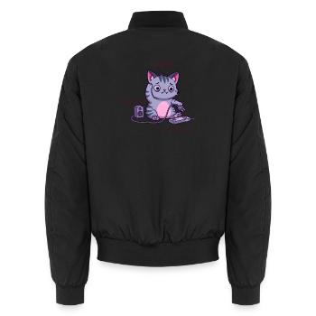 I’m Not Ignoring You, I’m Unplugging - Unisex Bomber Jacket - black - Back - AI Model Male 185 light (185cm)