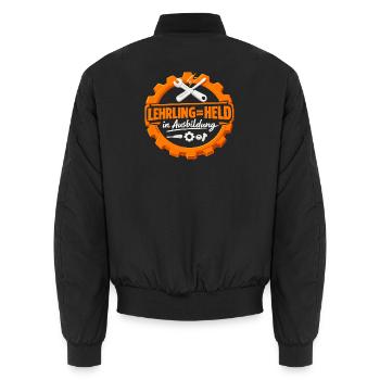 Lehrlinge sind Helden in Ausbildung - Unisex Bomberjacke - Schwarz - Hinten - AI Model Male 185 light (185cm)