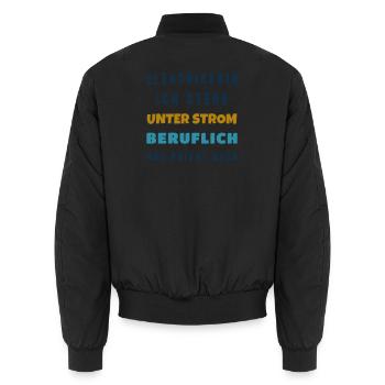 Elektrikerin Ich stehe unter Strom - Handwerk - Unisex Bomberjacke - Schwarz - Hinten - AI Model Male 185 light (185cm)