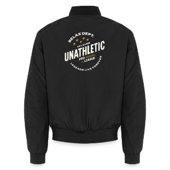 UNATHLETIC LOGO - Unisex Bomberjacke - Schwarz - Hinten - AI Model Male 185 light (185cm)