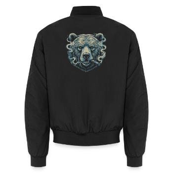 Porträt der Bären-Zigarre - Unisex Bomberjacke - Schwarz - Hinten - AI Model Male 185 light (185cm)