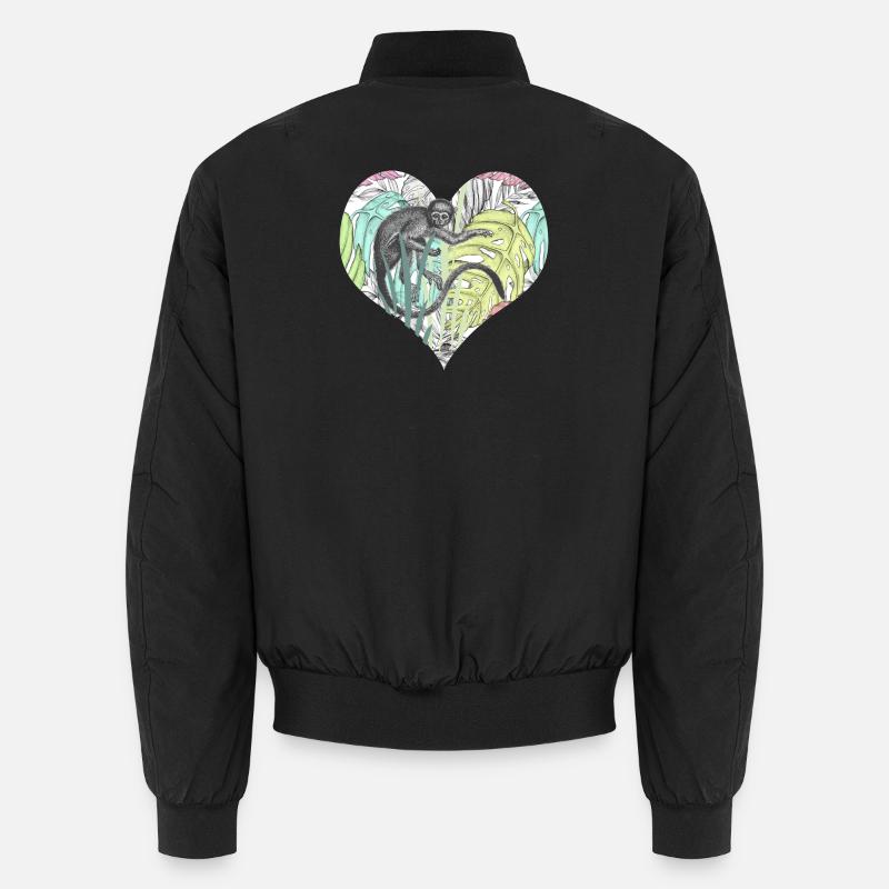 Monkey in the tropical heart Unisex Bomber Jacket