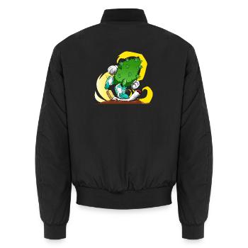 Smoke weed, not cigarettes - Unisex Bomber Jacket - black - Back - AI Model Male 185 light (185cm)