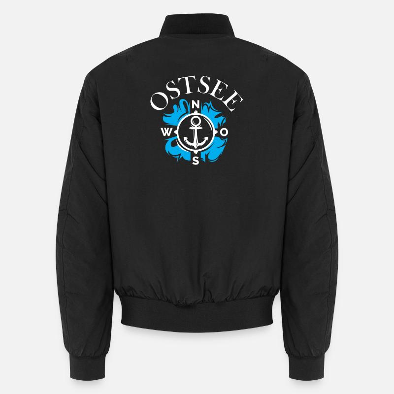 ostsee symbol Meer idee anker kompass nord ost Unisex Bomberjacke