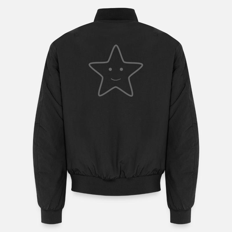 lächelnder Stern - Unisex Bomberjacke - Schwarz