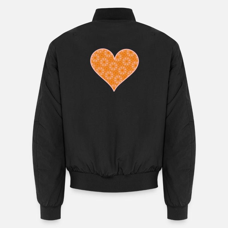 Herz orange pink Unisex Bomberjacke