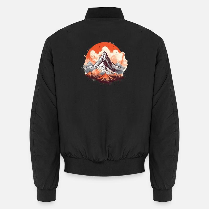 Sommet majestueux avec coucher de soleil Bomber unisexe