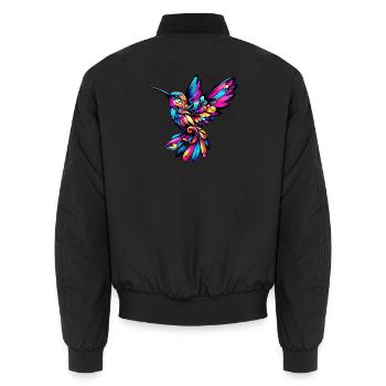 Kolibri - Unisex Bomberjacke - Schwarz - Hinten - AI Model Male 185 light (185cm)