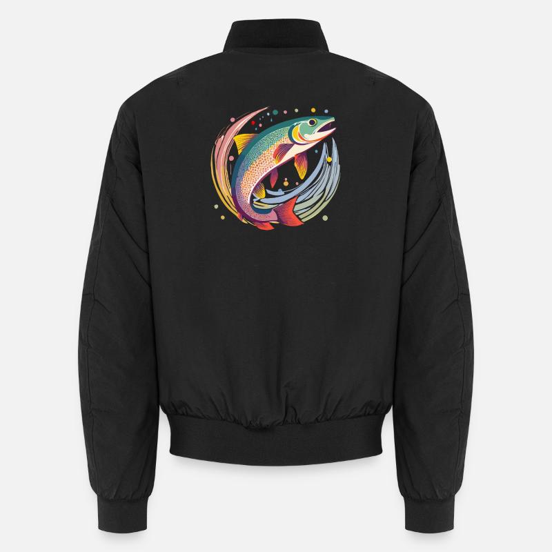 Forelle im Wasser Unisex Bomberjacke