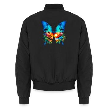 Schmetterling - Unisex Bomberjacke - Schwarz - Hinten - AI Model Male 185 light (185cm)