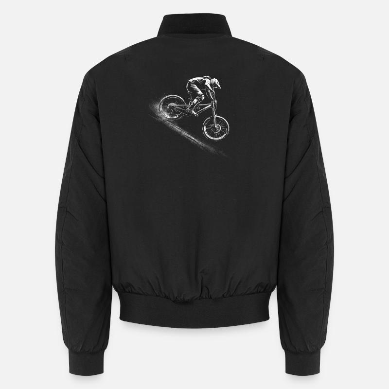 Mountainbiker in Aktion - Downhill Unisex Bomberjacke