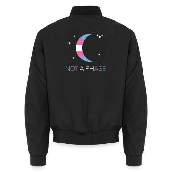 Mois de la fierté LGBTQ - Pas une phase - Transgenre - Bomber unisexe - noir - Dos - AI Model Male 185 light (185cm)