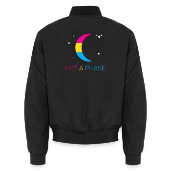 LGBTQ Pride Month - Keine Phase - Pansexuell - Unisex Bomberjacke - Schwarz - Hinten - AI Model Male 185 light (185cm)