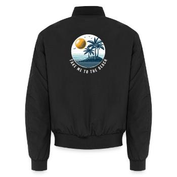 Emmenez-moi à la plage - Bomber unisexe - noir - Dos - AI Model Male 185 light (185cm)