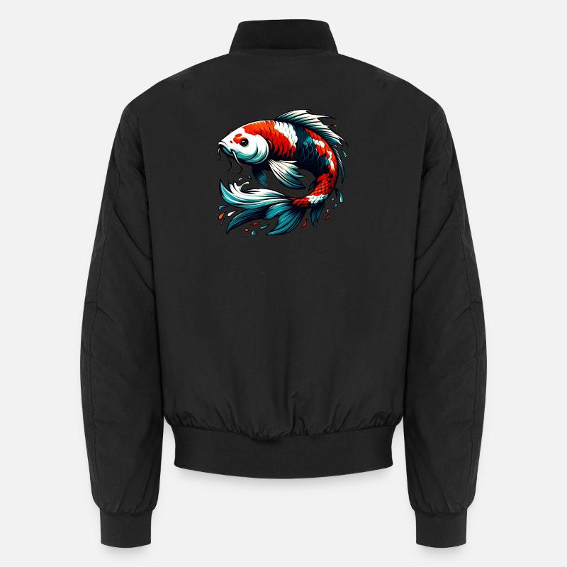 Koi-Karpfen - Unisex Bomberjacke - Schwarz