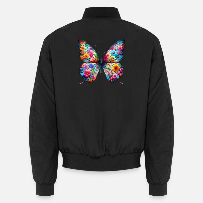 Papillon décoré de fleurs Bomber unisexe