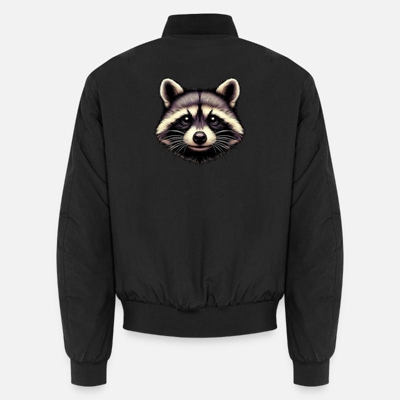 Raccoon - Unisex Bomber Jacket - black