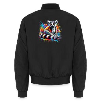Lemur - Unisex Bomber Jacket - black - Back - AI Model Male 185 light (185cm)