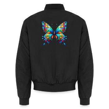 Schmetterling - Unisex Bomberjacke - Schwarz - Hinten - AI Model Male 185 light (185cm)