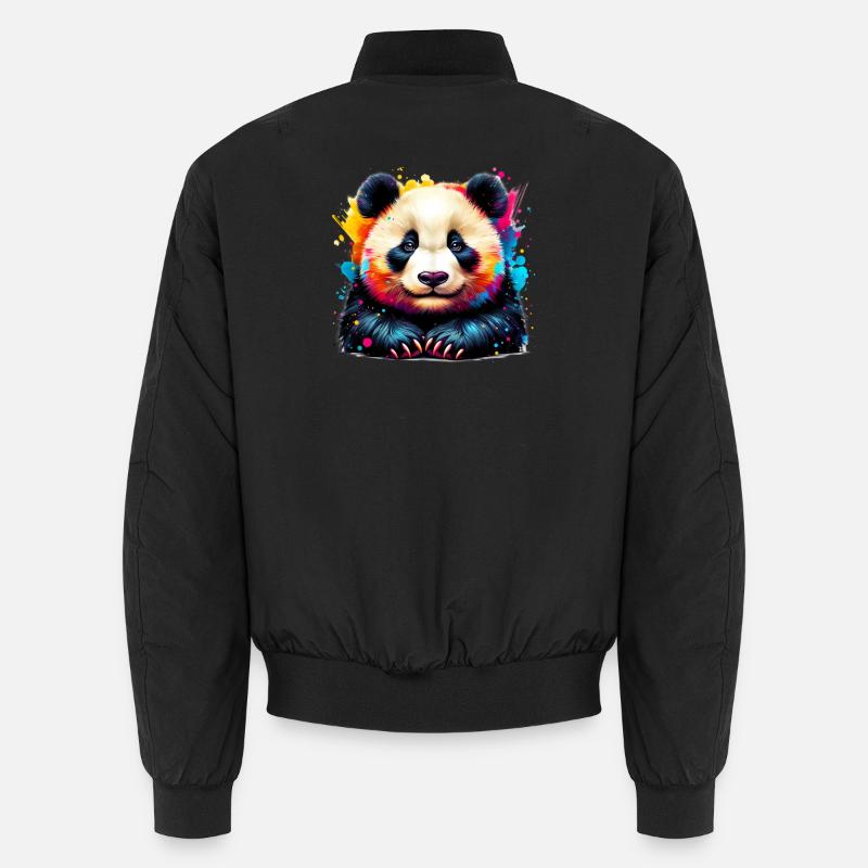 Panda - Unisex Bomberjacke - Schwarz