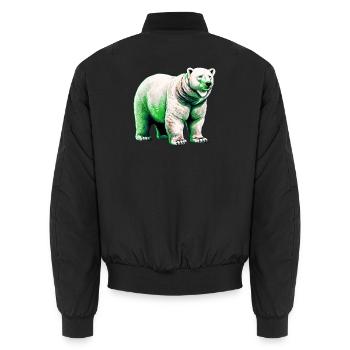 White polar bear - Unisex Bomber Jacket - black - Back - AI Model Male 185 light (185cm)