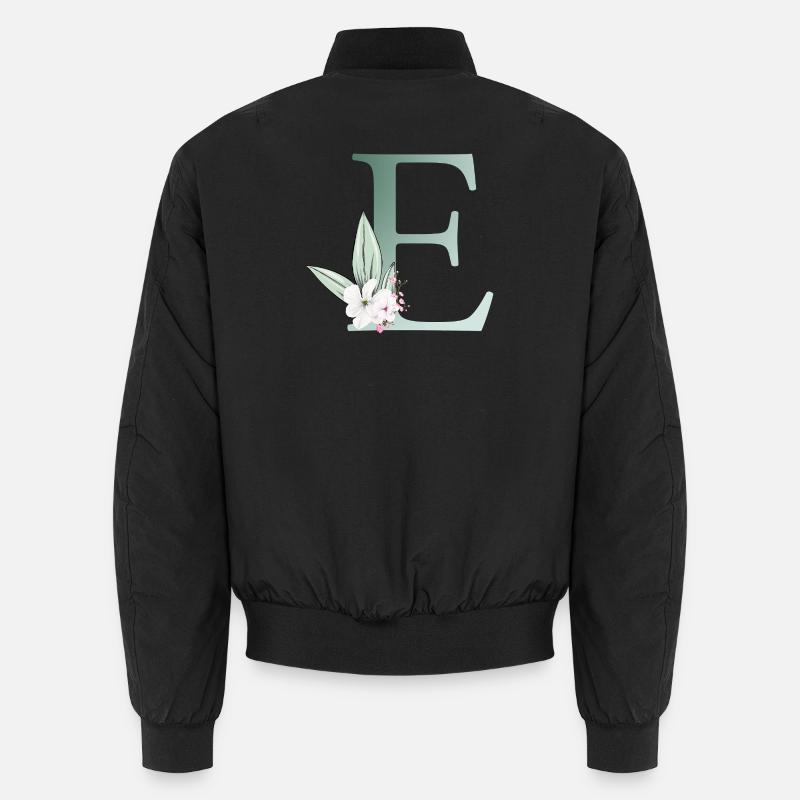 E Monogram, Floral, Customizable Unisex Bomber Jacket