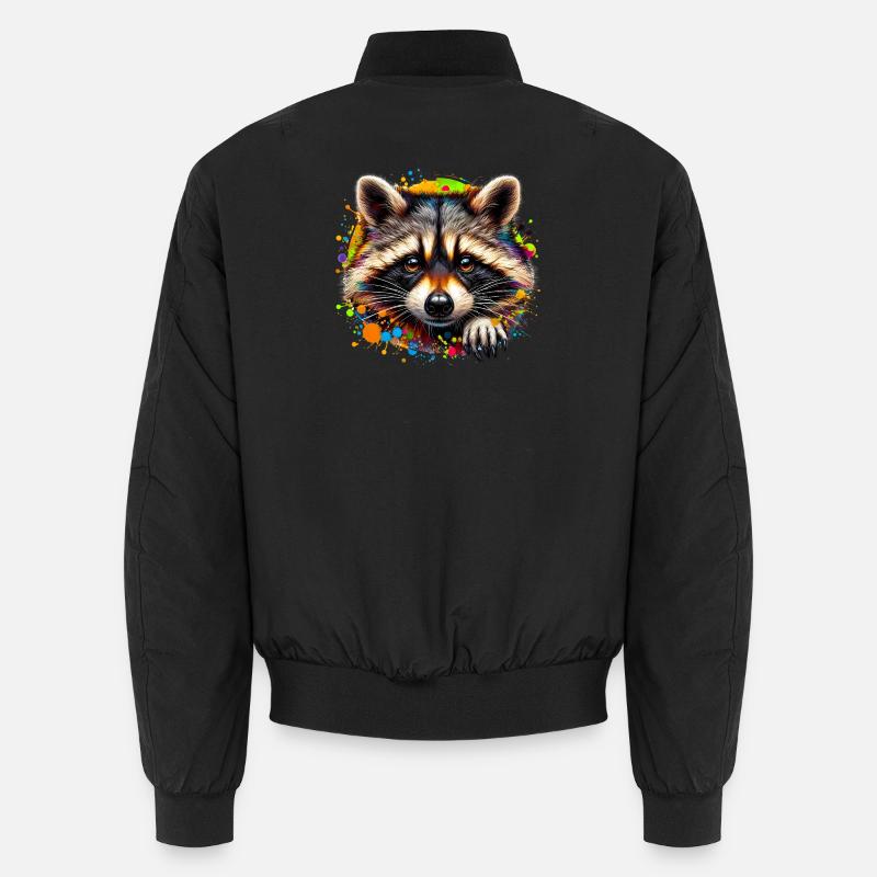 Raccoon - Unisex Bomber Jacket - black