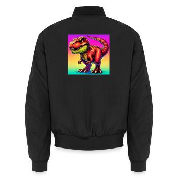 dinosaure - Bomber unisexe - noir - Dos - AI Model Male 185 light (185cm)