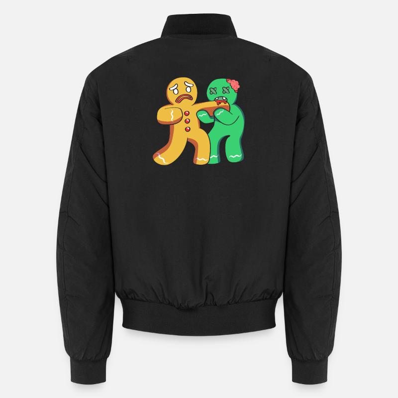 Gingerbread Man Christmas Gingerbread Lebkuchen - Unisex Bomber Jacket - black
