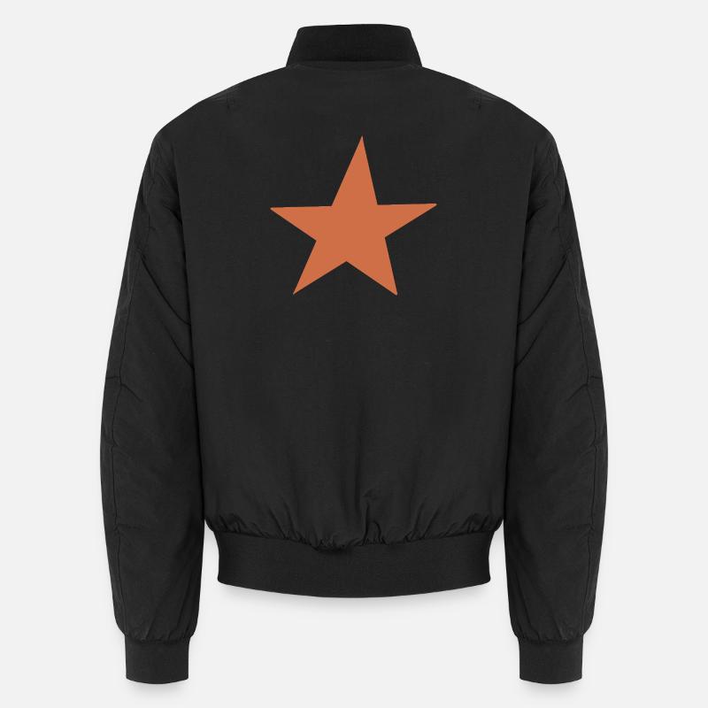 Orangenes Sternen-Design  - Unisex Bomberjacke - Schwarz